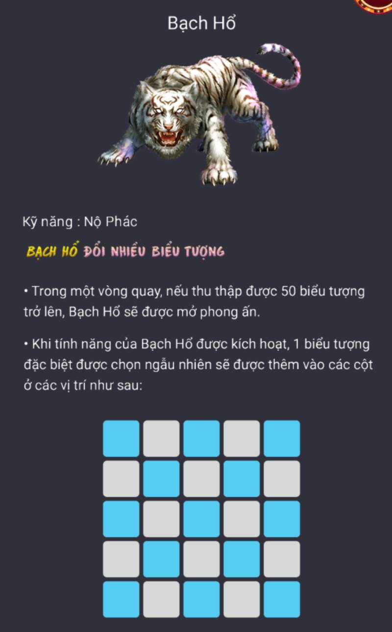 Tứ Thần Thú – Siêu Phẩm Slot Game Với Tính Năng Triệu Hồi 7 Bạch Hổ – Nộ Phách